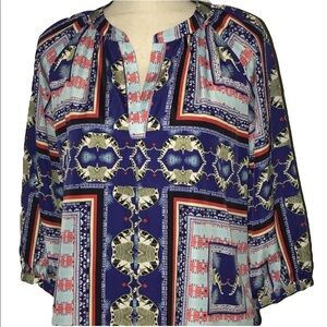 Collective concept geometric elephant print blouse